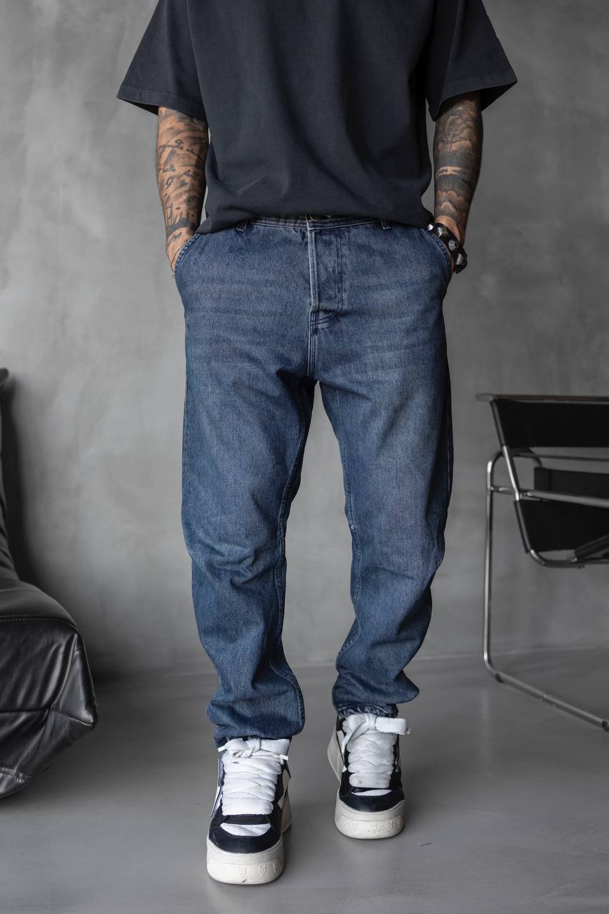 Джинсы Tapered Fit — синий деним с лёгким винтаж-эффектом